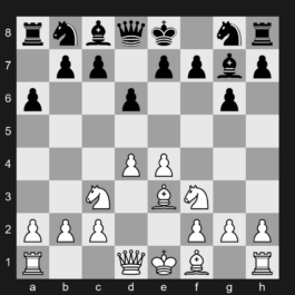B06 - 1. e4 g6 2. d4 d6 3. Nc3 Bg7 4. Be3 a6 5. Nf3 - Modern Defense: Standard Defense