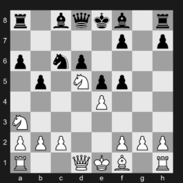 B33 - 1. e4 c5 2. Nf3 Nc6 3. d4 cxd4 4. Nxd4 Nf6 5. Nc3 e5 6. Ndb5 d6 7. Bg5 a6 8. Na3 b5 9. Bxf6 gxf6 10. Nd5 f5 - Sicilian Defense: Lasker-Pelikan Variation, Sveshnikov Variation