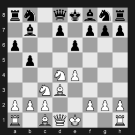 B43 - 1. e4 c5 2. Nf3 e6 3. d4 cxd4 4. Nxd4 a6 5. Nc3 b5 6. Bd3 Bb7 - Sicilian Defense: Kan Variation, Wing Attack
