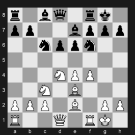 B83 - 1. e4 c5 2. Nf3 e6 3. d4 cxd4 4. Nxd4 Nf6 5. Nc3 d6 6. Be2 Be7 7. O-O O-O 8. f4 Nc6 9. Be3 - Sicilian Defense: Scheveningen Variation, Modern Variation