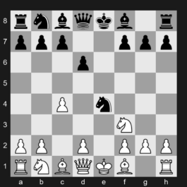 C42 - 1. e4 e5 2. Nf3 Nf6 3. Nxe5 d6 4. Nf3 Nxe4 5. c4 - Petrov's Defense: Kaufmann Attack