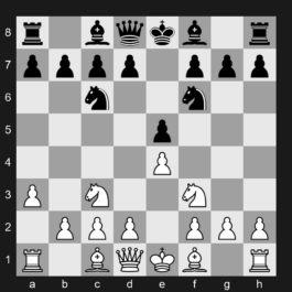 C47 - 1. e4 e5 2. Nf3 Nc6 3. Nc3 Nf6 4. a3 - Four Knights Game: Gunsberg Variation