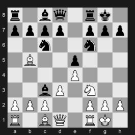 C49 - 1. e4 e5 2. Nf3 Nc6 3. Nc3 Nf6 4. Bb5 Bb4 5. O-O O-O 6. d3 Bxc3 - Four Knights Game: Spanish Variation