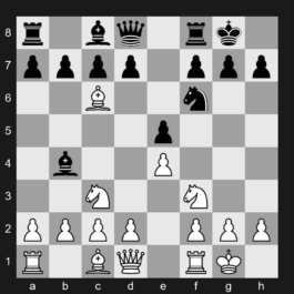 C49 - 1. e4 e5 2. Nf3 Nc6 3. Nc3 Nf6 4. Bb5 Bb4 5. O-O O-O 6. Bxc6 - Four Knights Game: Spanish Variation, Nimzowitsch Variation