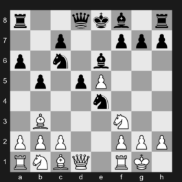 C80 - 1. e4 e5 2. Nf3 Nc6 3. Bb5 a6 4. Ba4 Nf6 5. O-O Nxe4 6. d4 b5 7. Bb3 d5 8. dxe5 Be6 - Ruy Lopez: Open, Main Line