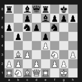 C92 - 1. e4 e5 2. Nf3 Nc6 3. Bb5 a6 4. Ba4 Nf6 5. O-O Be7 6. Re1 b5 7. Bb3 d6 8. c3 O-O 9. h3 Re8 - Ruy Lopez: Closed, Zaitsev System