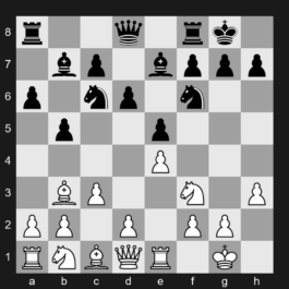 C92 - 1. e4 e5 2. Nf3 Nc6 3. Bb5 a6 4. Ba4 Nf6 5. O-O Be7 6. Re1 b5 7. Bb3 d6 8. c3 O-O 9. h3 Bb7 - Ruy Lopez: Closed, Flohr System