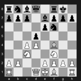 D37 - 1. d4 d5 2. Nf3 e6 3. c4 Nf6 4. Nc3 Be7 5. Bf4 O-O - Queen's Gambit Declined: Harrwitz Attack