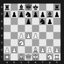 E73 - 1. d4 Nf6 2. c4 g6 3. Nc3 Bg7 4. e4 d6 5. Be2 Nbd7 - King's Indian Defense: Normal Variation, Standard Development