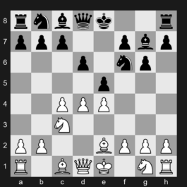 E73 - 1. d4 Nf6 2. c4 g6 3. Nc3 Bg7 4. e4 d6 5. Be2 e5 - King's Indian Defense: Normal Variation, Standard Development