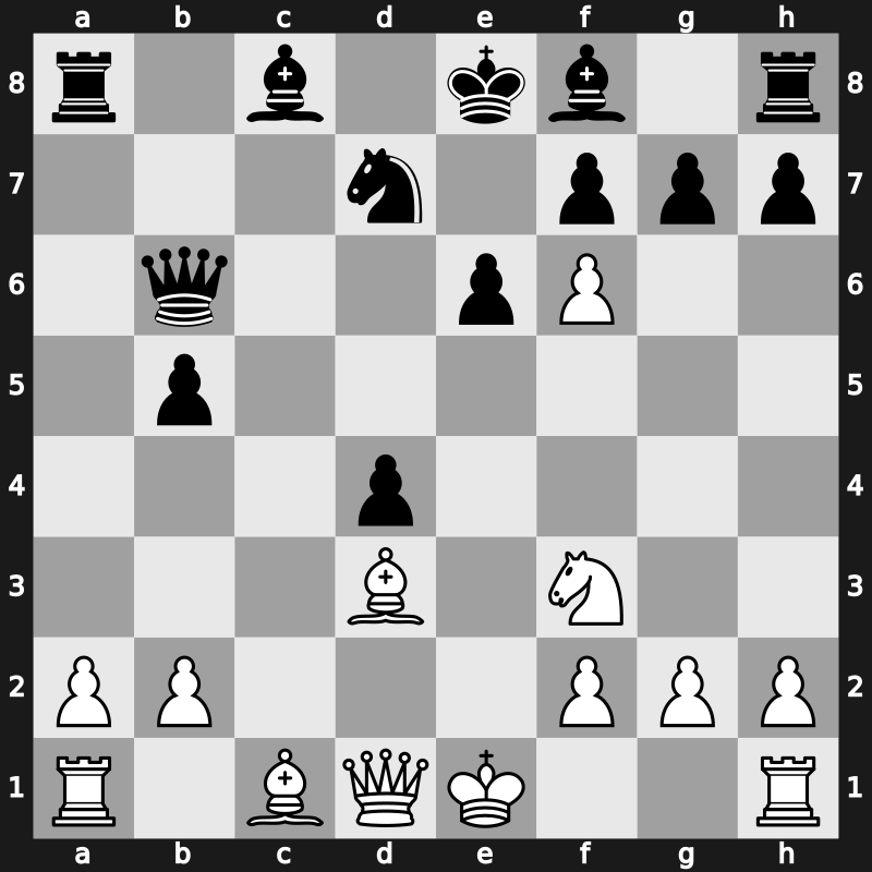 D49j - 11…axb5 12.exf6 Qb6 - Meran Old Main Line Botvinnik Variation [+0.60]