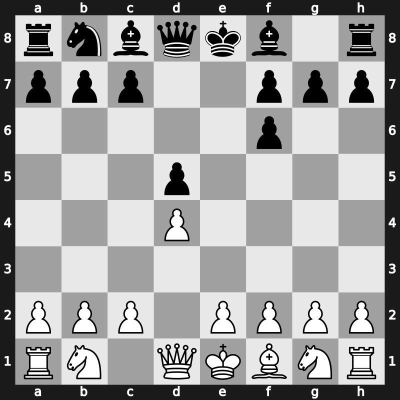 D00k - 2.Bg5 d5 3.Bxf6 exf6 - Trompowsky: [-0.13]