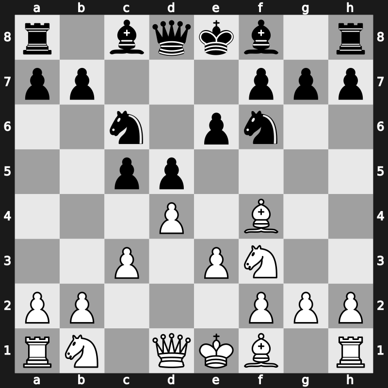 D02p - 2…Nf6 3.Bf4 c5 4.e3 e6 5.c3 Nc6 - London [+0.22]