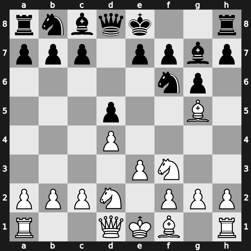 D03n - 3…g6 4.e3 Bg7 5.Nbd2 - Torre Attack: [+0.24]