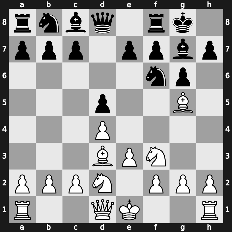 D03s - 3…g6 4.e3 Bg7 5.Nbd2 O-O 6.Bd3 - Torre Attack: