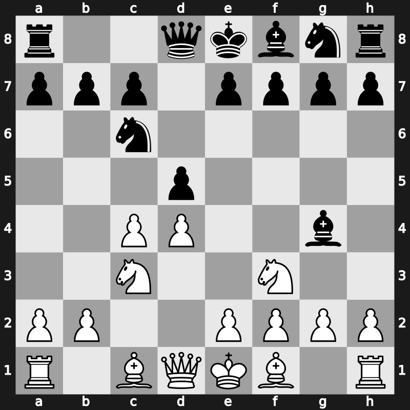 D07j - 3.Nf3 Bg4 4.Nc3 - Chigorin [+0.37]
