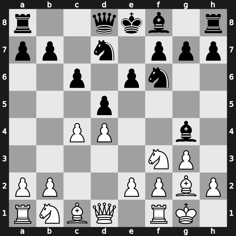 D11m - 3…Nf6 4.g3 Bg4 5.Bg2 e6 6.O-O Nbd7 - Slav-Reti System [+0.22]