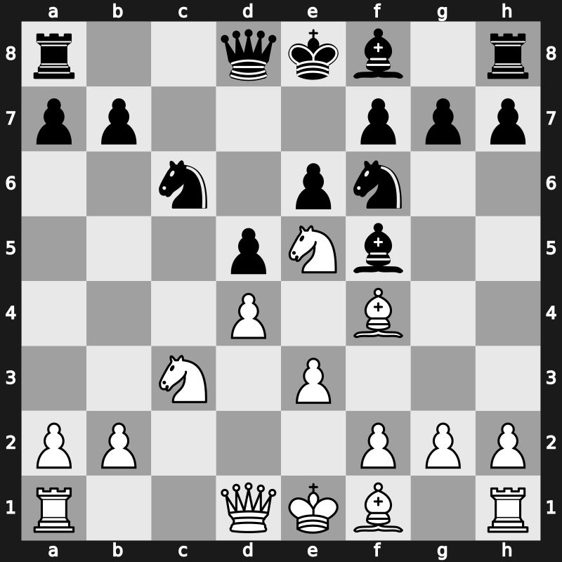 D14e - 7.e3 e6 8.Ne5 - Exchange [-0.23]