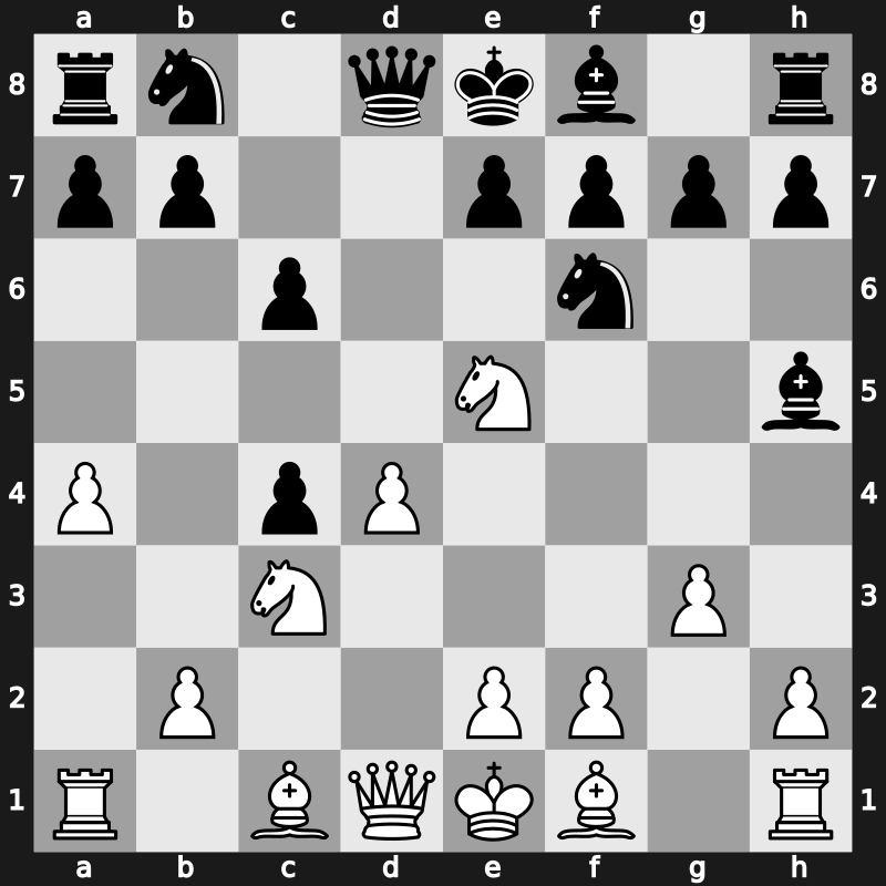 D16p - 5…Bg4 6.Ne5 Bh5 7.g3 - Bronstein