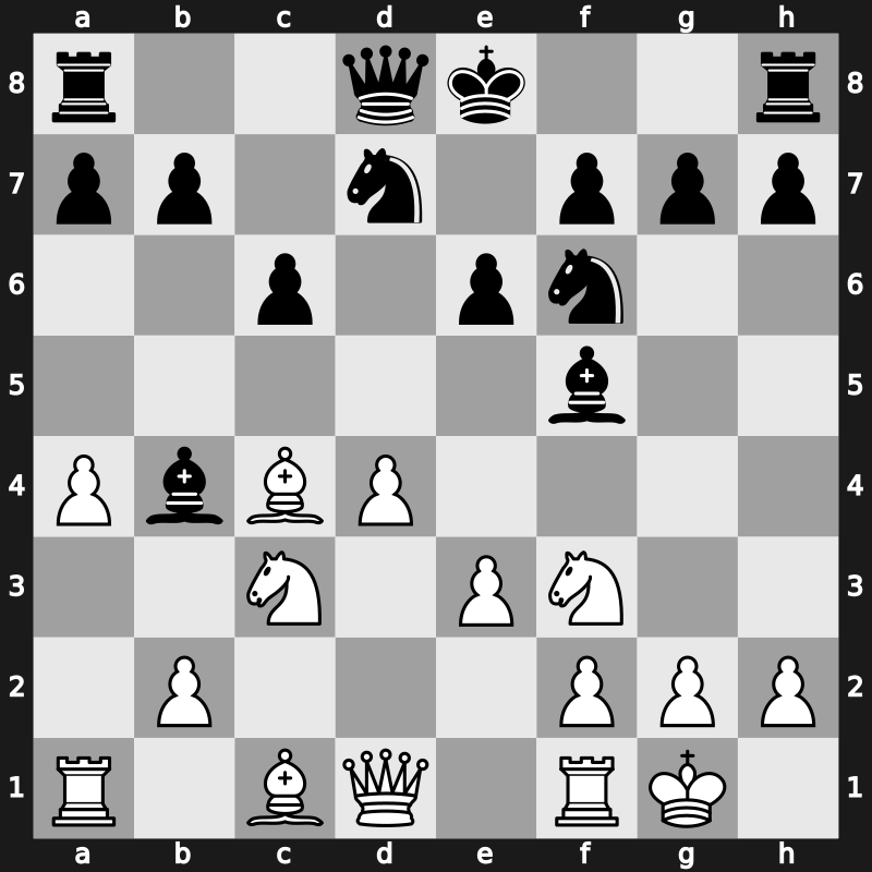 D18f - 6…e6 7.Bxc4 Bb4 8.O-O Nbd7 - Dutch