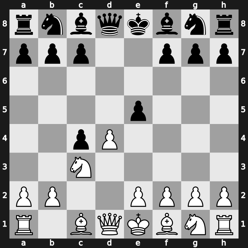 D20i - 3.Nc3 e5 - QGA: [+0.24]