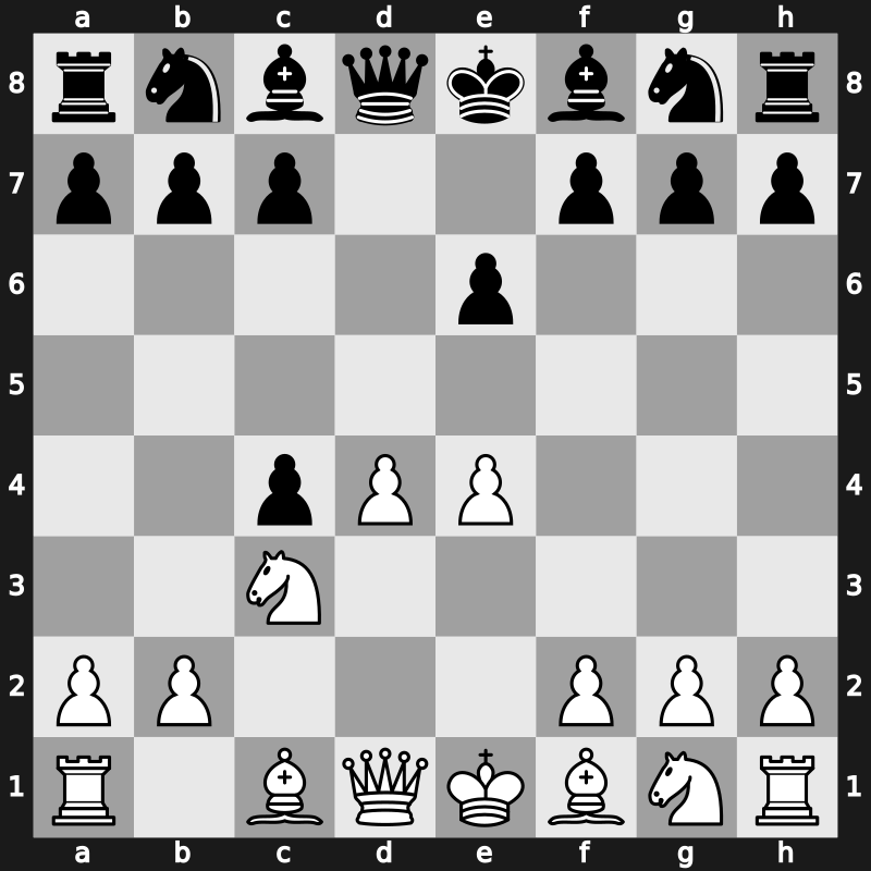 D20j - 3.Nc3 e6 4.e4 - QGA: [+0.49]