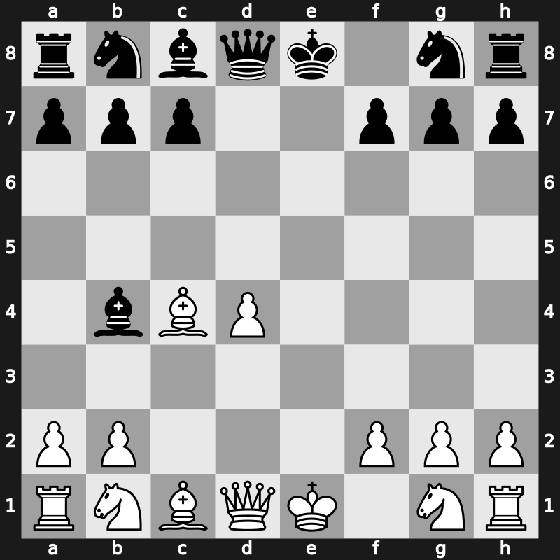 D20f - 3.e3 e5 4.Bxc4 exd4 5.exd4 Bb4+ - QGA: