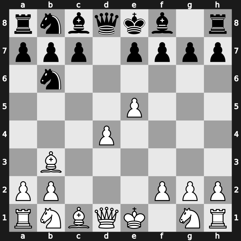 D20q - 3.e4 Nf6 4.e5 Nd5 5.Bxc4 Nb6 6.Bb3 - QGA: [+0.24]