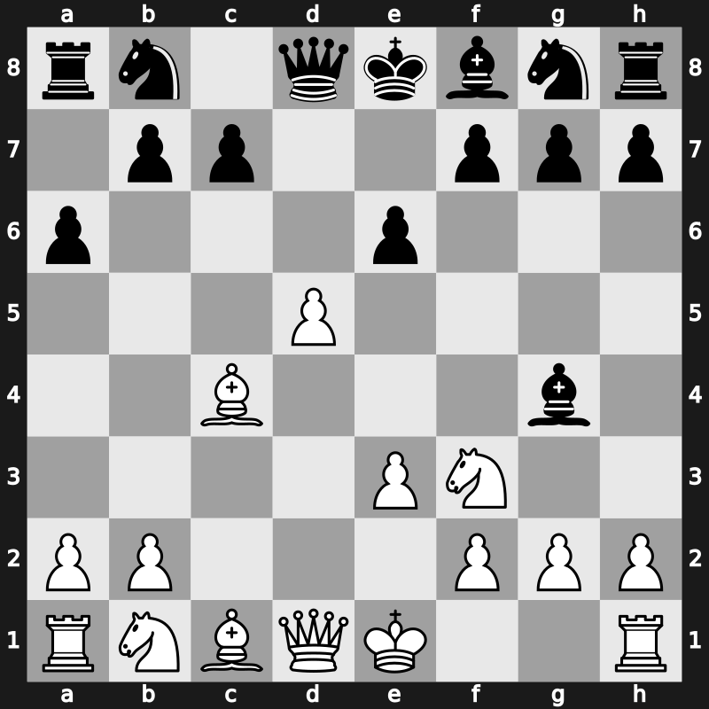 D22i - 4…Bg4 5.Bxc4 e6 6.d5 - Alekhine Alatortsev Variation [+0.05]