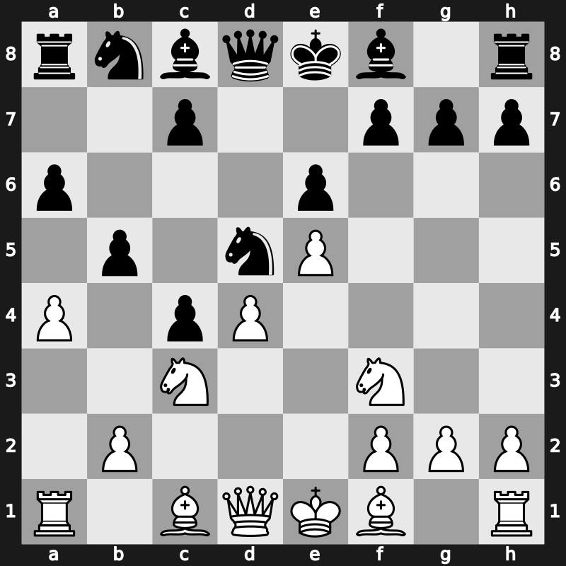 D24m - 4…a6 5.e4 b5 6.e5 Nd5 7.a4 e6 - Bogoljubow [+0.08]
