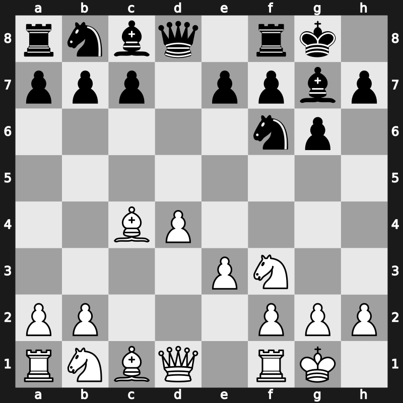 D25e - 4…g6 5.Bxc4 Bg7 6.O-O O-O - Smyslov [+0.76]