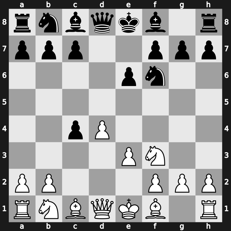 D26 - 1.d4 d5 2.c4 dxc4 3.Nf3 Nf6 4.e3 e6 - QGA [+0.24]