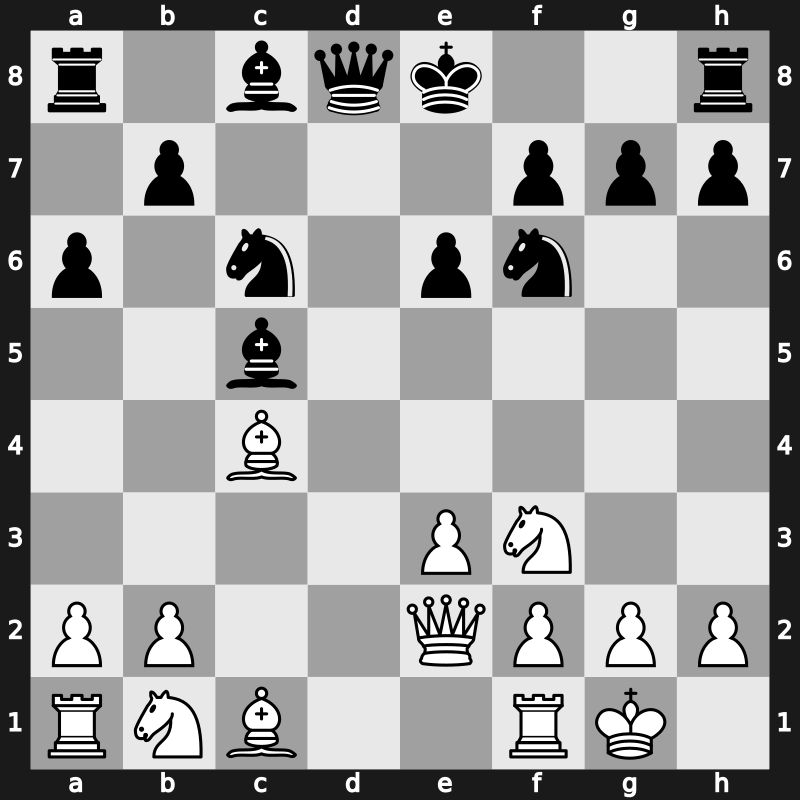 D26n - 5.Bxc4 c5 6.Qe2 a6 7.dxc5 Bxc5 8.O-O Nc6 - Classical Furman [+0.20]