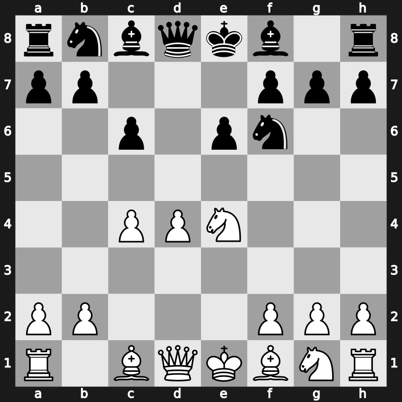 D31w - 3…c6 4.e4 dxe4 5.Nxe4 Nf6 - Semi-Slav: Marshall Gambit