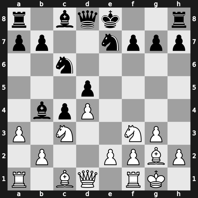 D33g - 6…c4 7.Bg2 Bb4 8.O-O Nge7 9.a3 - Swedish