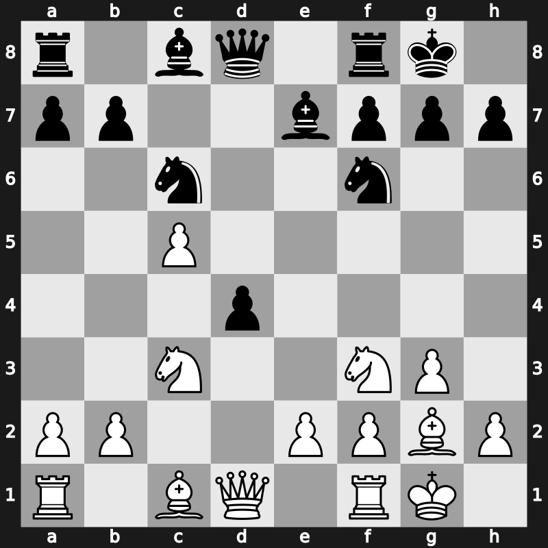 D34h - 8.O-O O-O 9.dxc5 d4 - Tarrasch’s Gambit [+0.60]