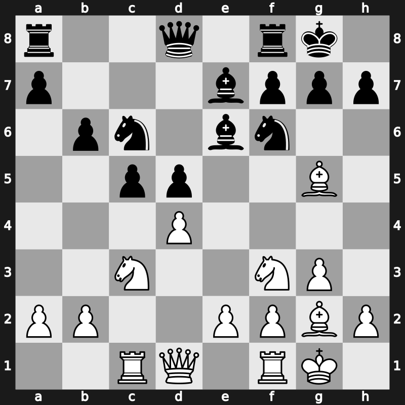 D34o - 8.O-O O-O 9.Bg5 Be6 10.Rc1 b6 - Stoltz Variation [+0.33]