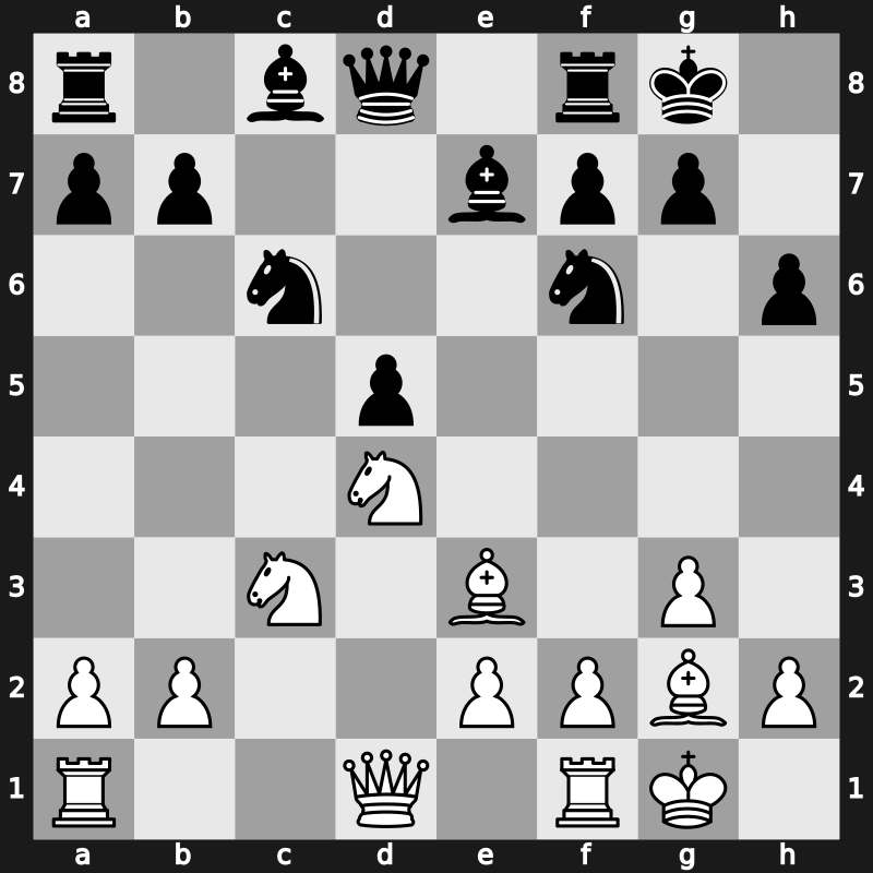 D34t - 8.O-O O-O 9.Bg5 cxd4 10.Nxd4 h6 11.Be3 [+0.46]