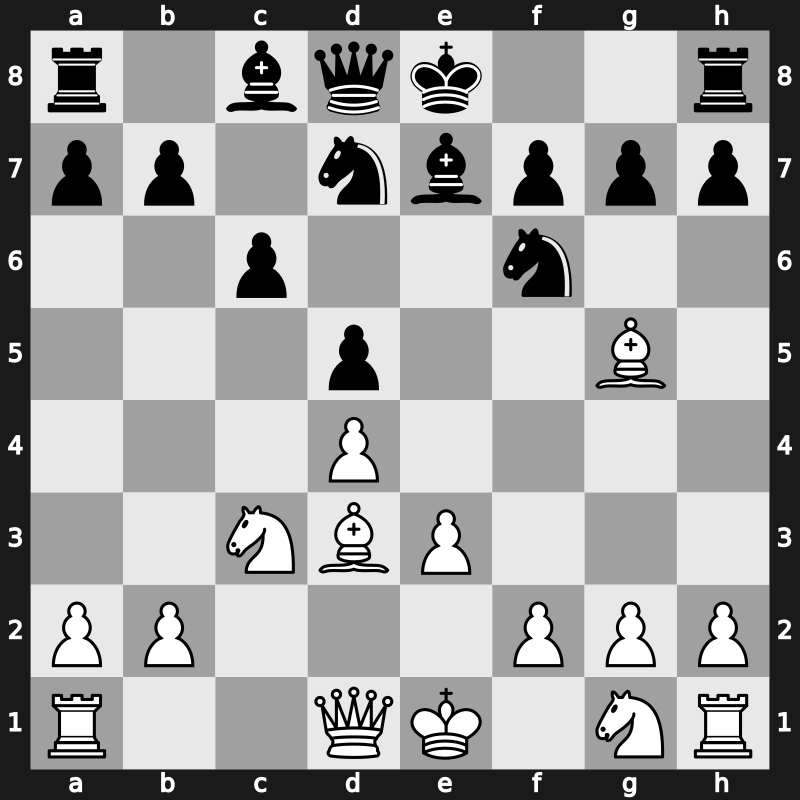 D35t - 4.cxd5 exd5 5.Bg5 c6 6.e3 Be7 7.Bd3 Nbd7 - Exchange [+0.32]