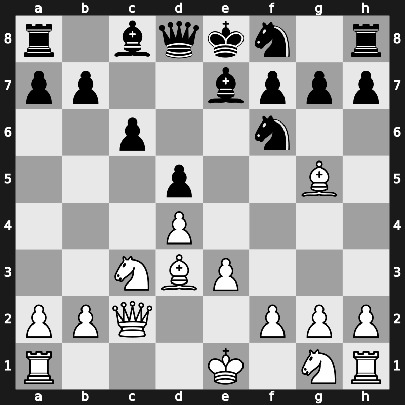 D36j - 6…Be7 7.e3 Nbd7 8.Bd3 Nf8 - Exchange [+0.39]