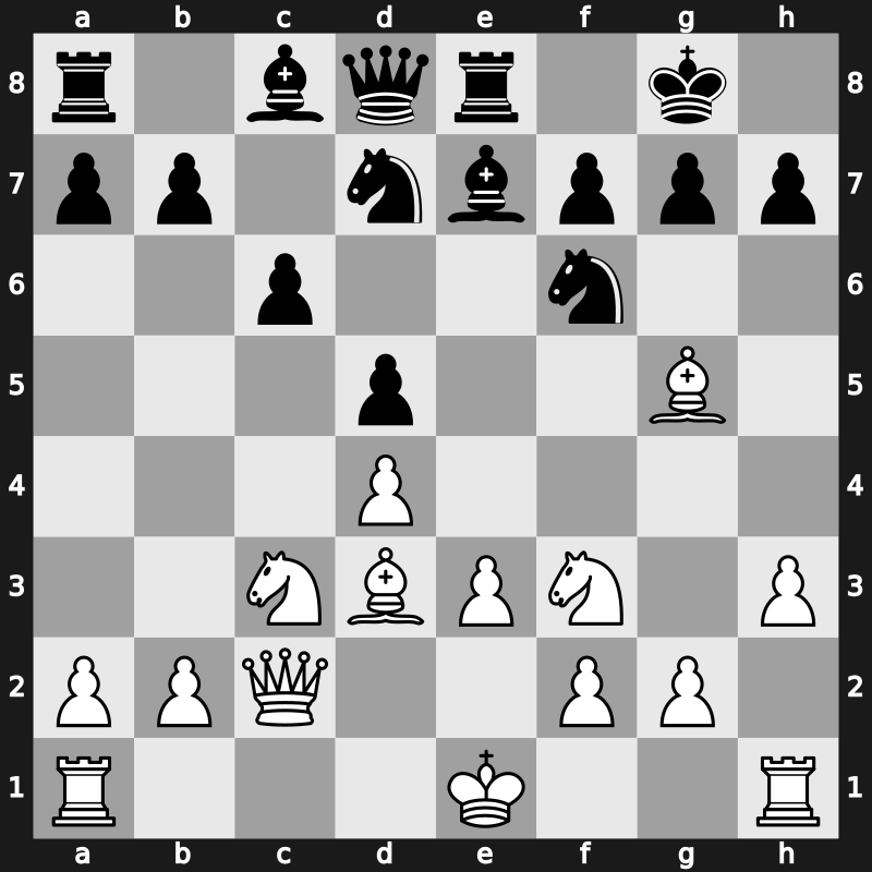 D36p - 6…Be7 7.e3 Nbd7 8.Bd3 O-O 9.Nf3 Re8 10.h3 - Exchange Main Line [+0.26]