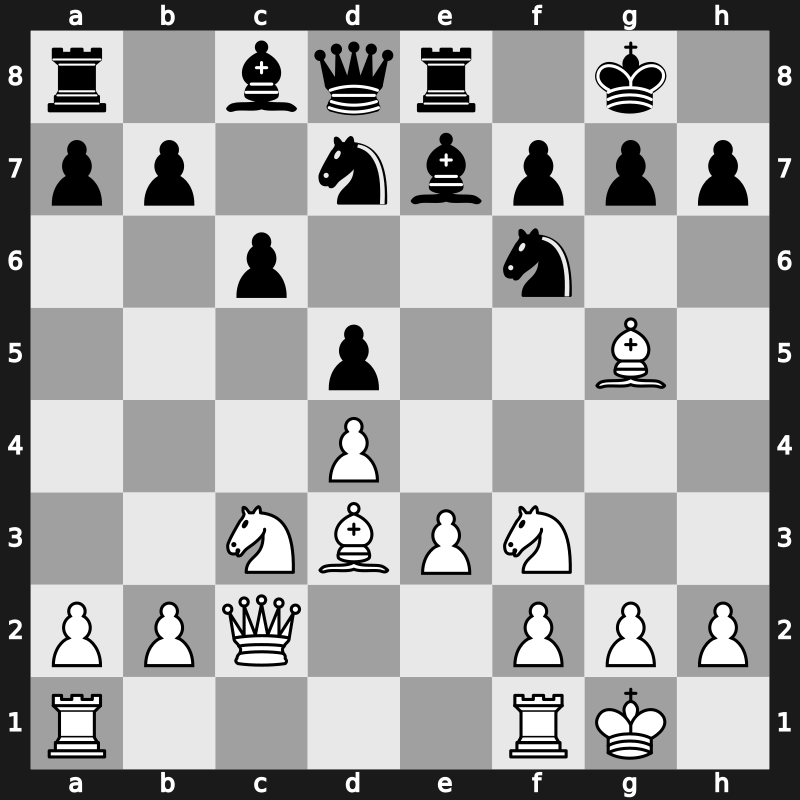 D36s - 6…Be7 7.e3 Nbd7 8.Bd3 O-O 9.Nf3 Re8 10.O-O - Exchange Main Line [+0.35]