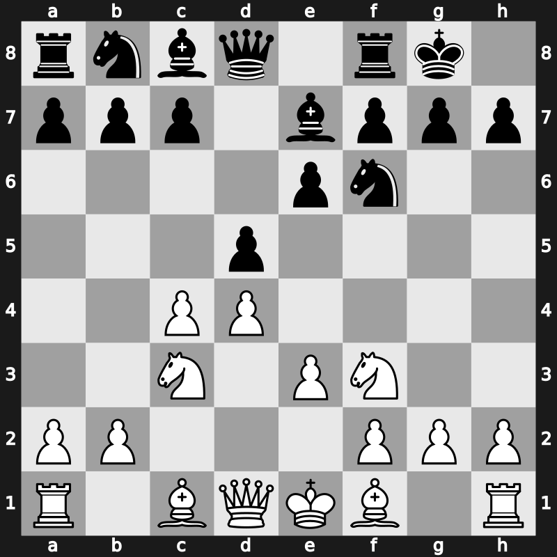 D37f - 4…Be7 5.e3 O-O [+0.01]