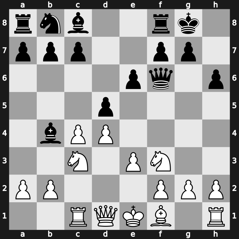 D38p - 5.Bg5 h6 6.Bxf6 Qxf6 7.e3 O-O 8.Rc1 - Ragozin [+0.14]