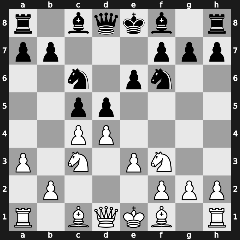 D40i - 5.e3 Nc6 6.a3 - Semi-Tarrasch [+0.06]