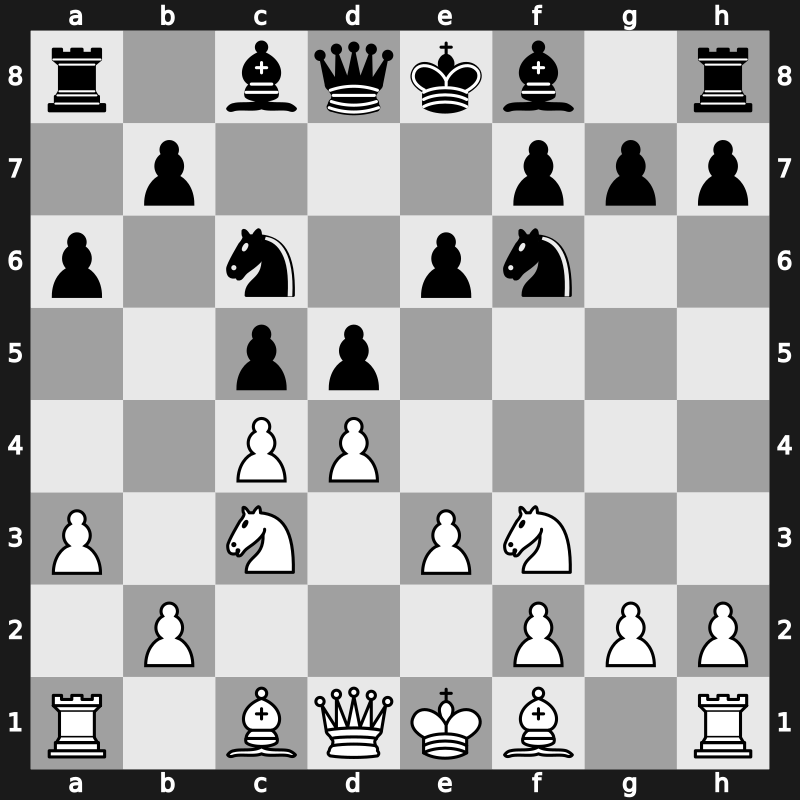 D40o - 5.e3 Nc6 6.a3 a6 - Semi-Tarrasch [+0.24]
