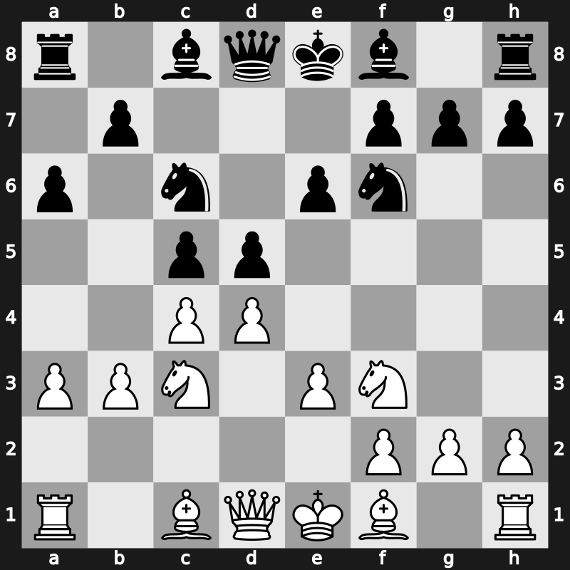 D40p - 5.e3 Nc6 6.a3 a6 7.b3 - Semi-Tarrasch [-0.04]