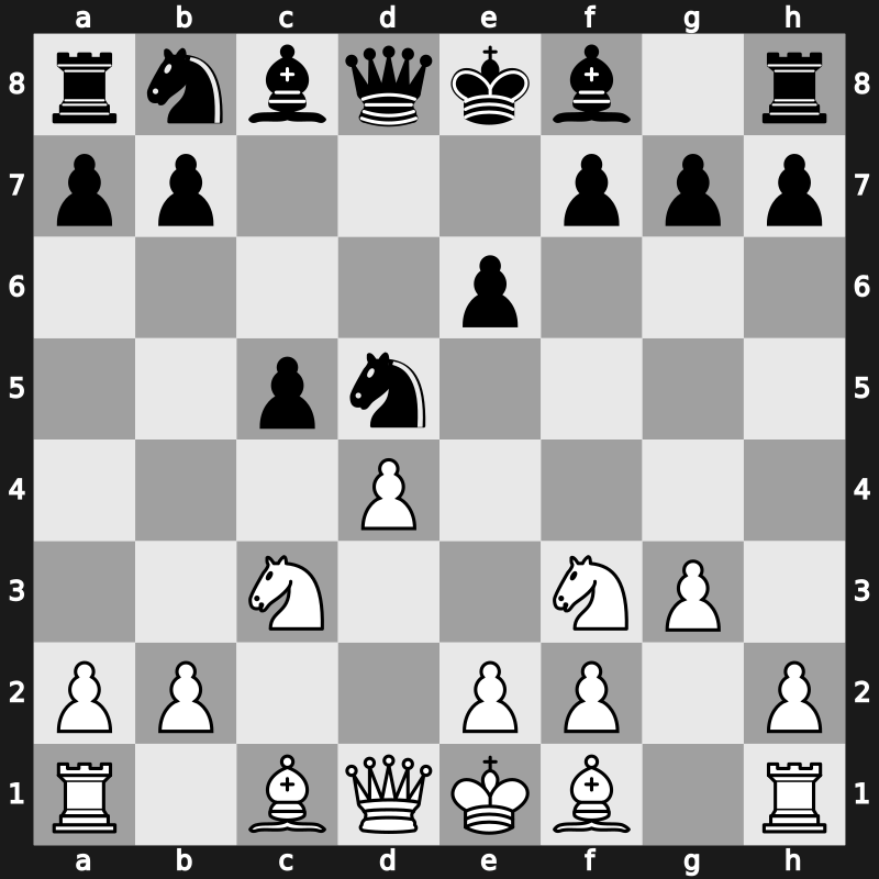 D41c - 5…Nxd5 6.g3 - Semi-Tarrasch [+0.14]