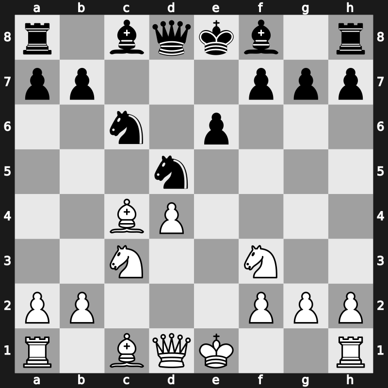 D41r - 5…Nxd5 6.e3 Nc6 7.Bc4 cxd4 8.exd4 - Semi-Tarrasch