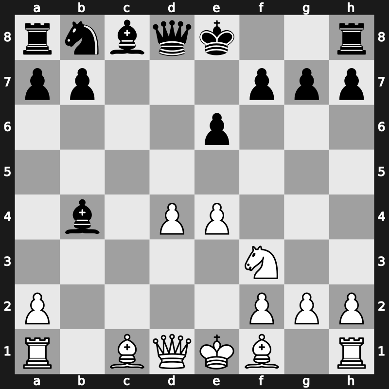 D41m - 5…Nxd5 6.e4 Nxc3 7.bxc3 cxd4 8.cxd4 Bb4+ - Semi-Tarrasch [+0.31]